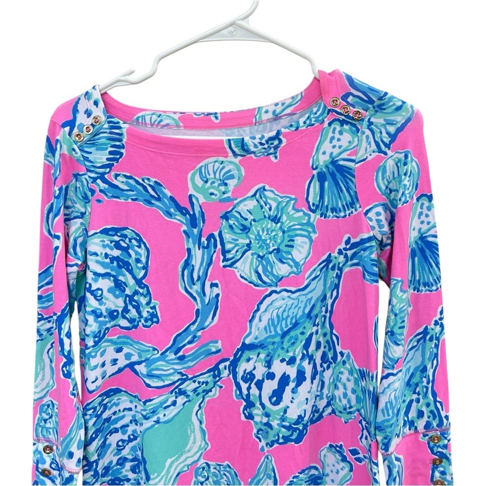 Lilly Pulitzer Long Sleeve Sophie Dress - Size XS - Pink Sea Shells - Picture 11 of 14